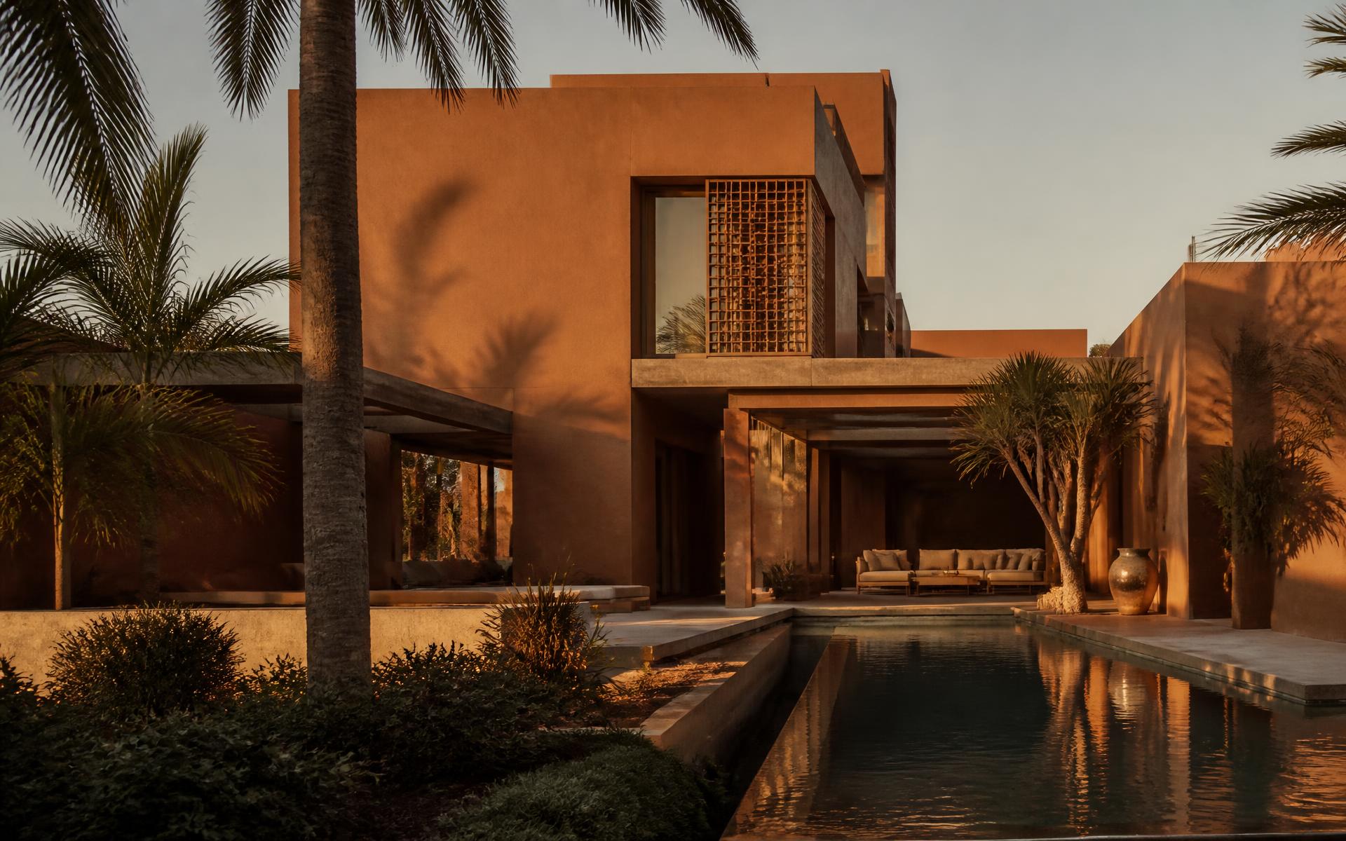 Architecture contemporaine africaine à la lumière du soir